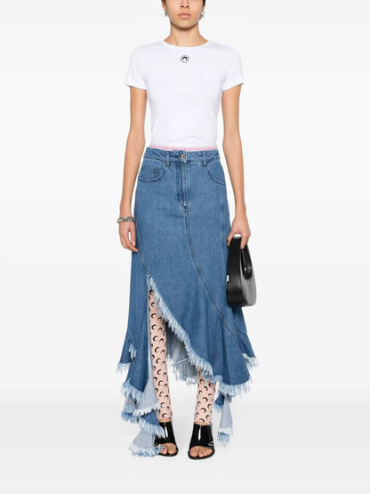 Crescent Moon-Embroidered T-Shirt