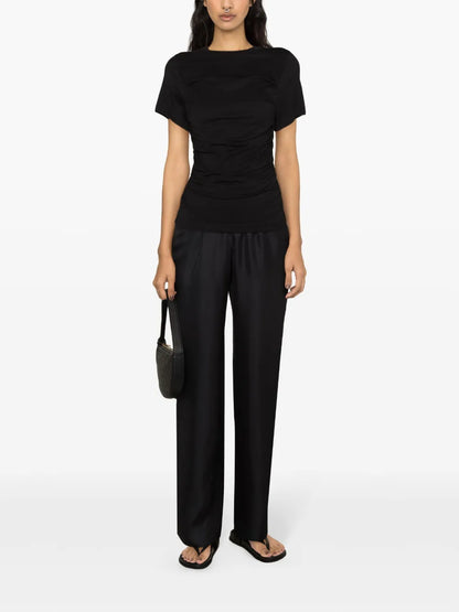 Alera Wide-Leg Silk Trousers