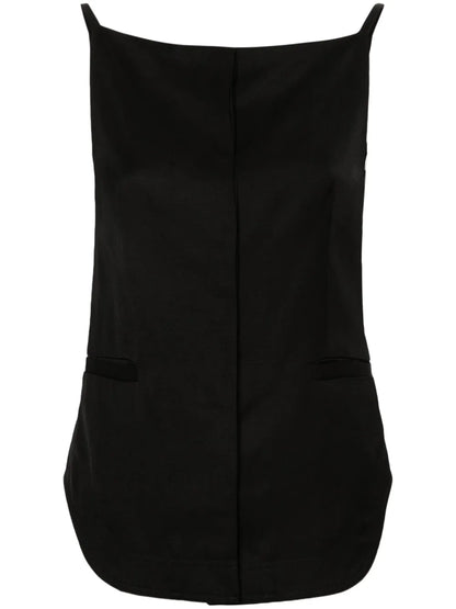 Mihant Square-Neck Twill Top