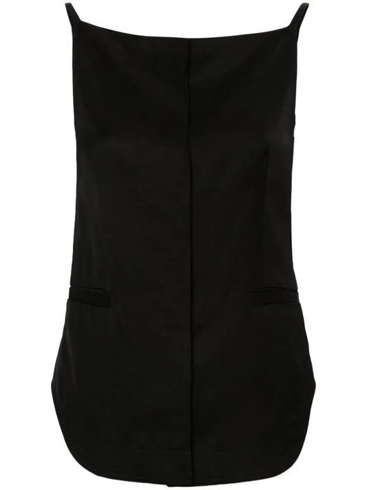 Mihant Square-Neck Twill Top