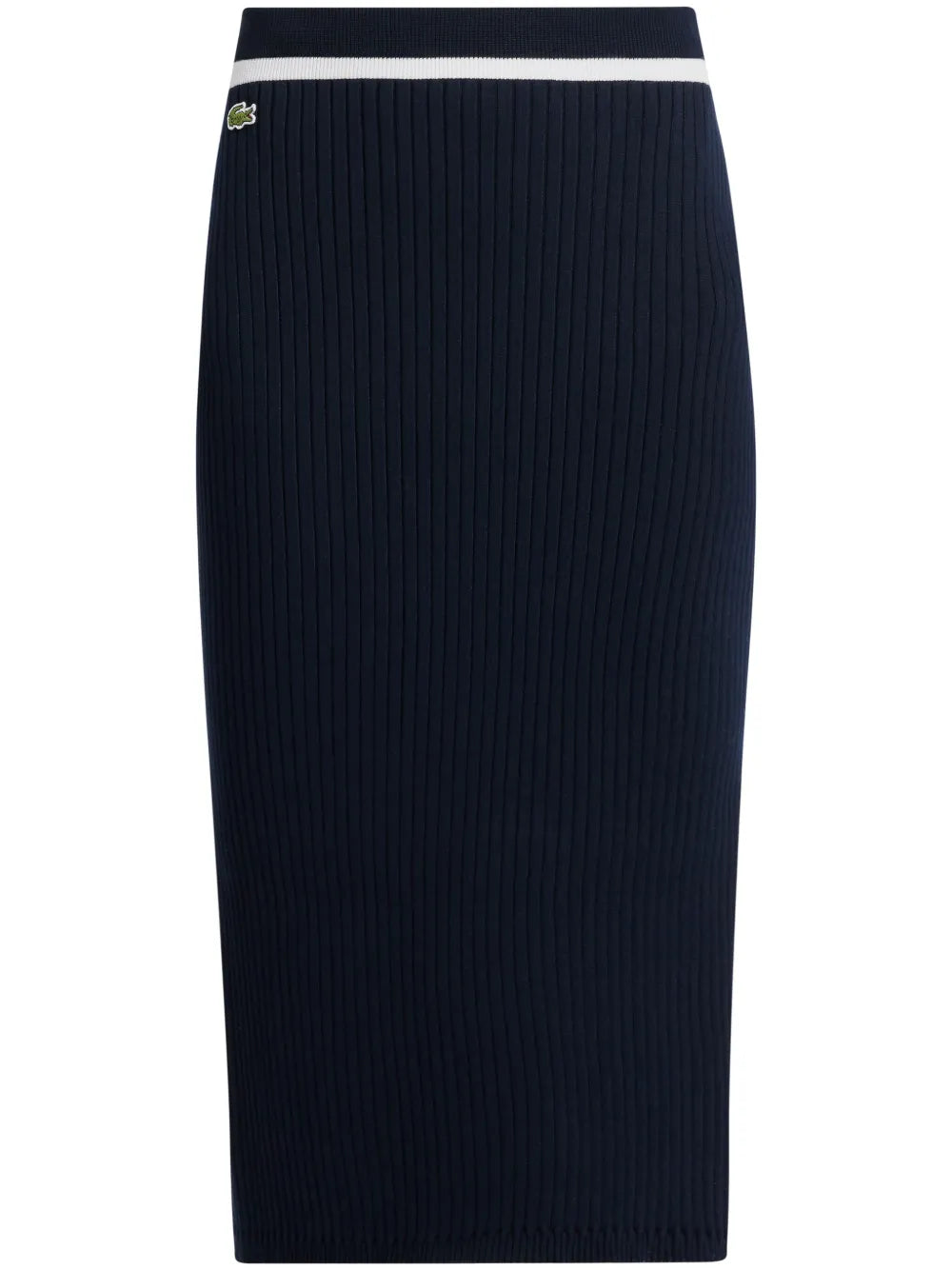 Logo-Patch Ribbed Midi Skirt