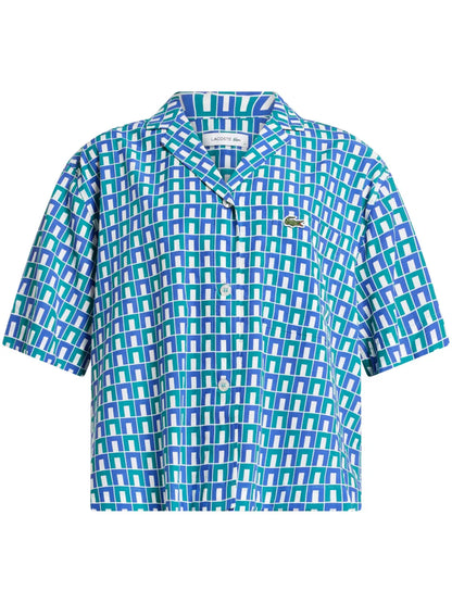Geometric-Print Button-Up Shirt