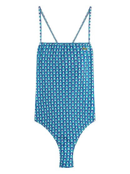 Geometric-Print Criss-Cross Swimsuit