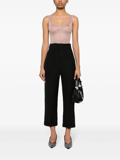 Triangle-Appliqué Silk Top