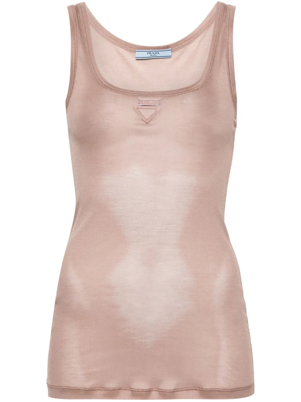 Triangle-Appliqué Silk Top