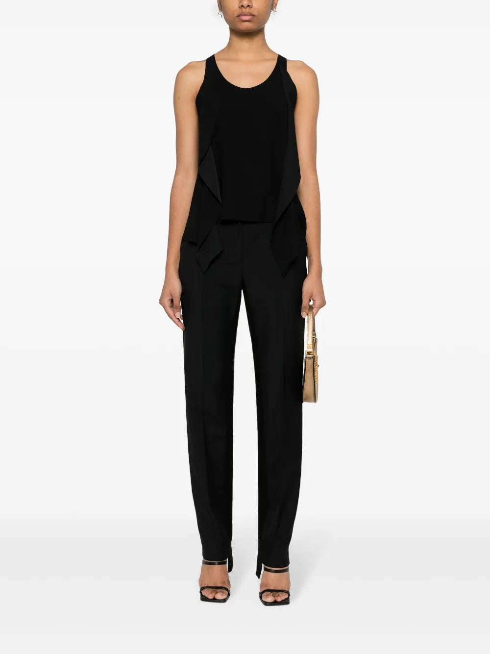 Ruffled-Detail Sleeveless Top