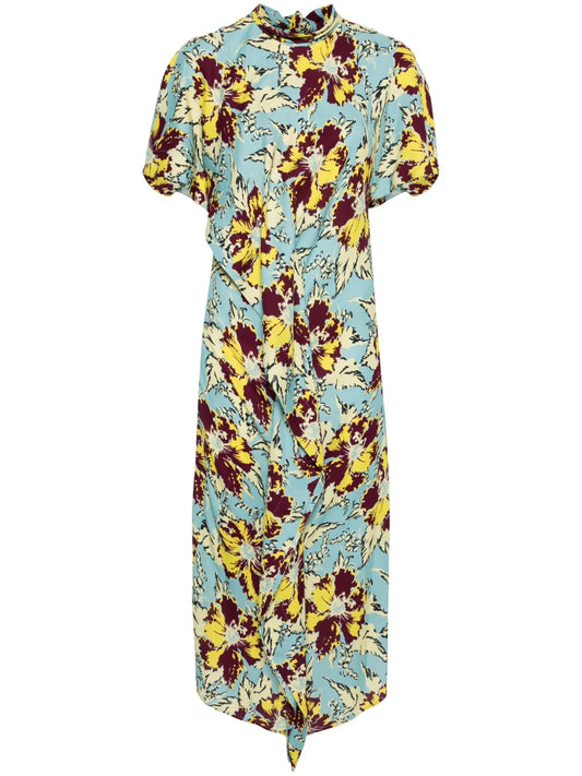 Floral-Print Midi Dress