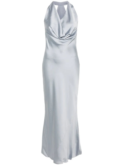 Halterneck Crepe Maxi Dress
