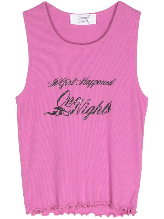 Text-Print Organic Cotton Tank Top