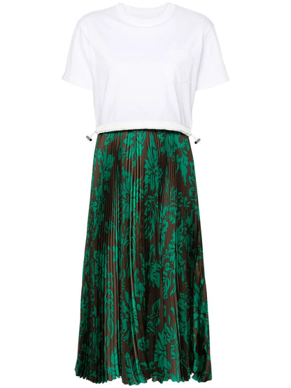 Floral-Print Pleated Maxi Dress