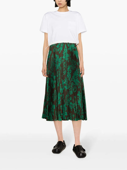 Floral-Print Pleated Maxi Dress