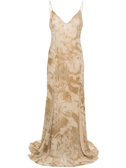 Tie-Dye Crepe Maxi Dress