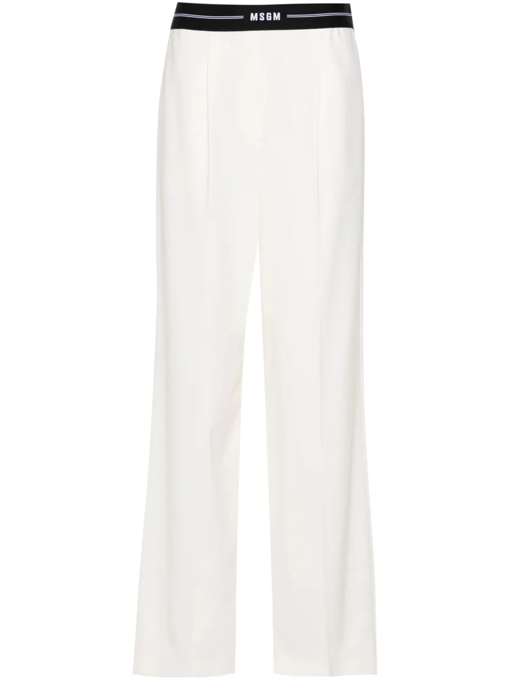 Logo-Waistband Wide-Leg Trousers