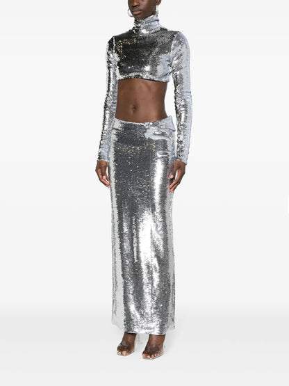 Sequinned Maxi Skirt