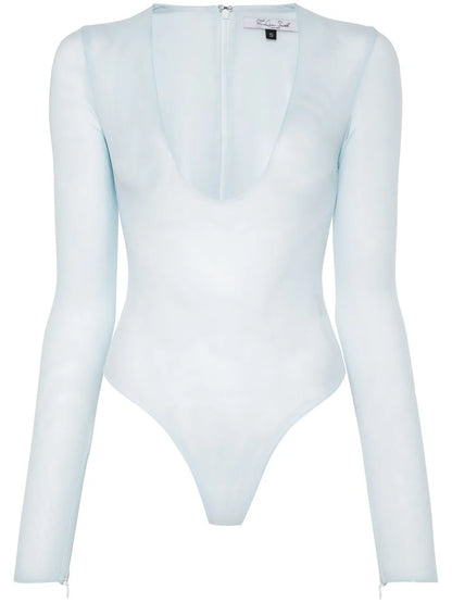 Scoop-Neck Mesh Bodysuit