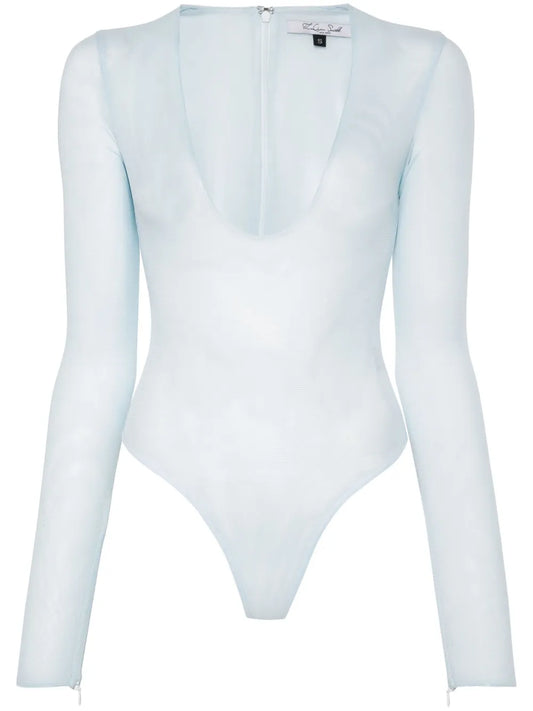 Scoop-Neck Mesh Bodysuit