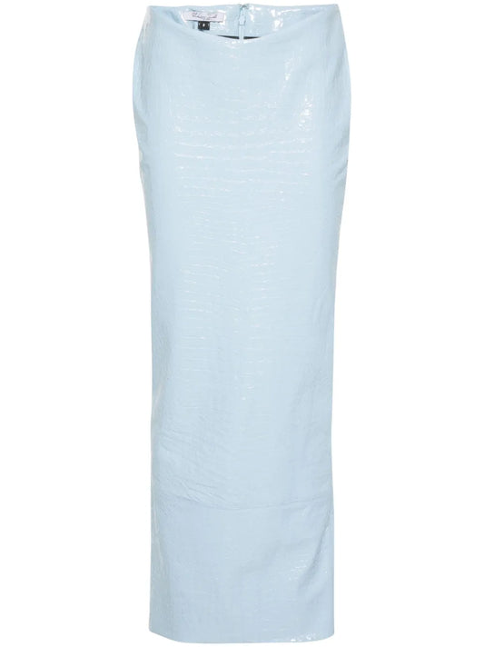Crocodile-Effect Maxi Skirt