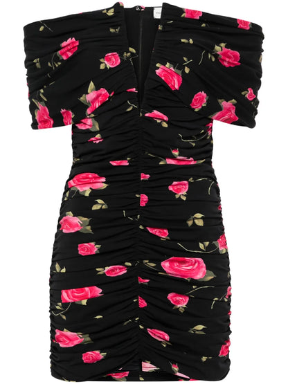 V-Neck Ruched Dress