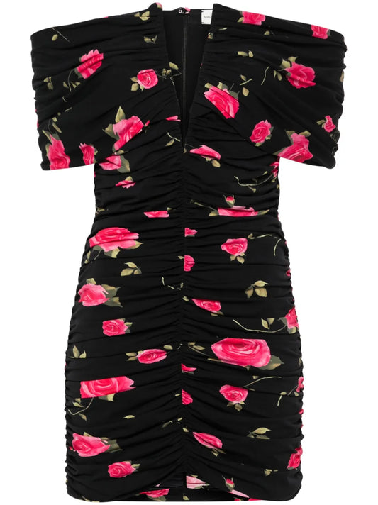 V-Neck Ruched Dress