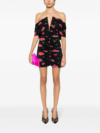 V-Neck Ruched Dress