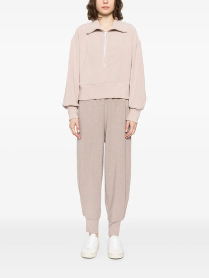 Mélange-Effect Tapered Trousers