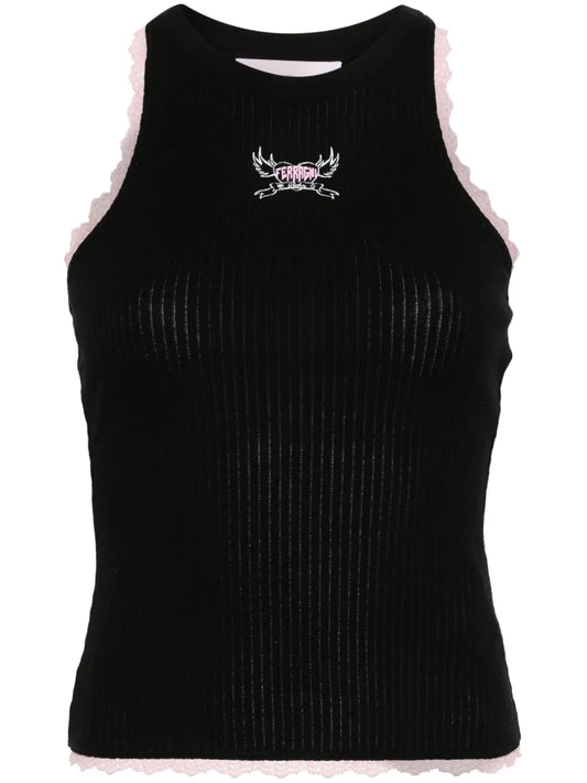 Logo-Print Ribbed Tank Top