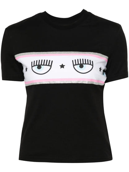Eyelike-Motif Cotton T-Shirt