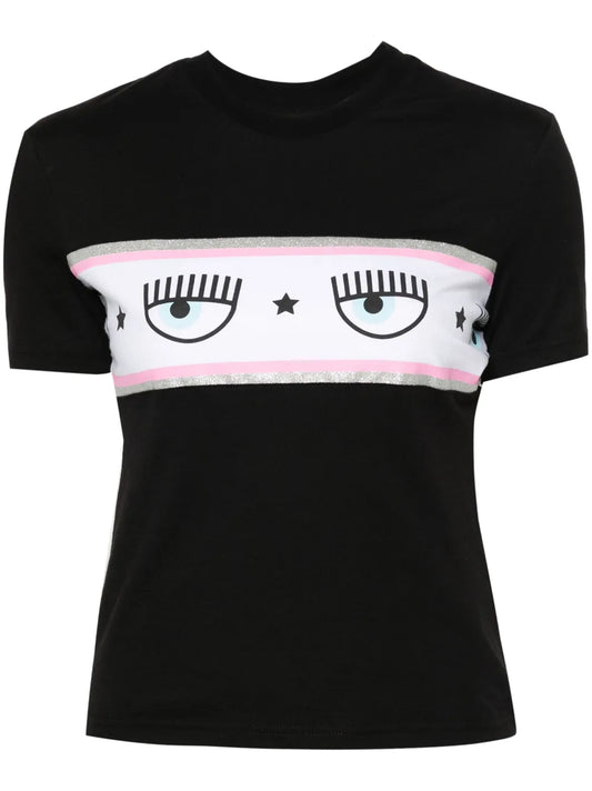 Eyelike-Motif Cotton T-Shirt