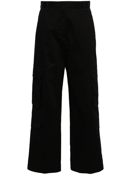 Straight-Leg Cotton Cargo Trousers