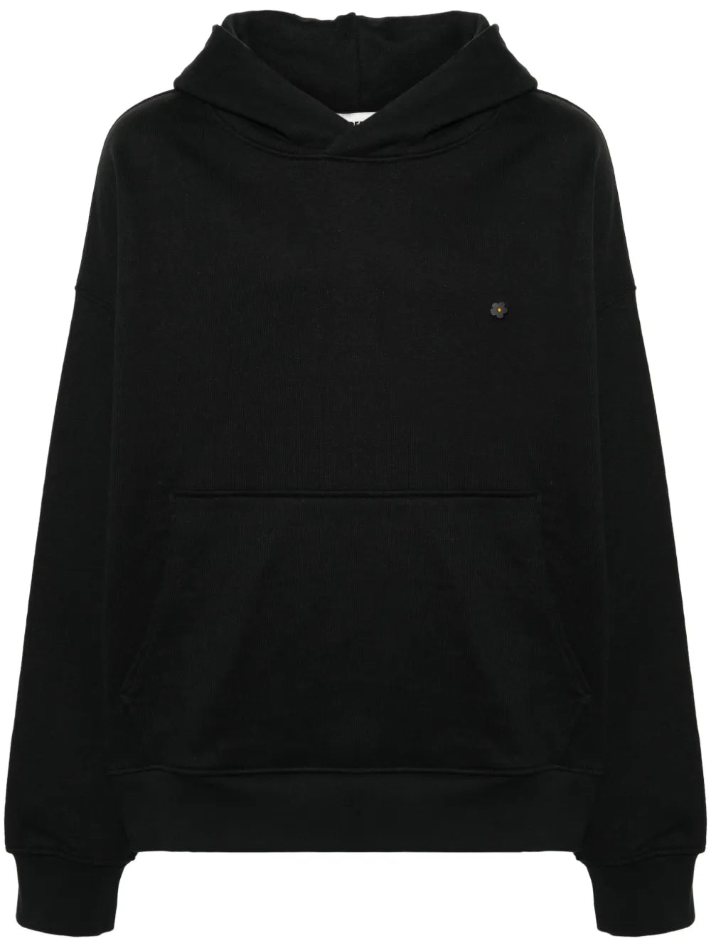 Brooch-Detail Cotton Hoodie