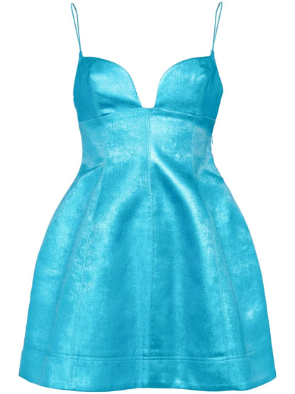Metallic Finish Short Dress