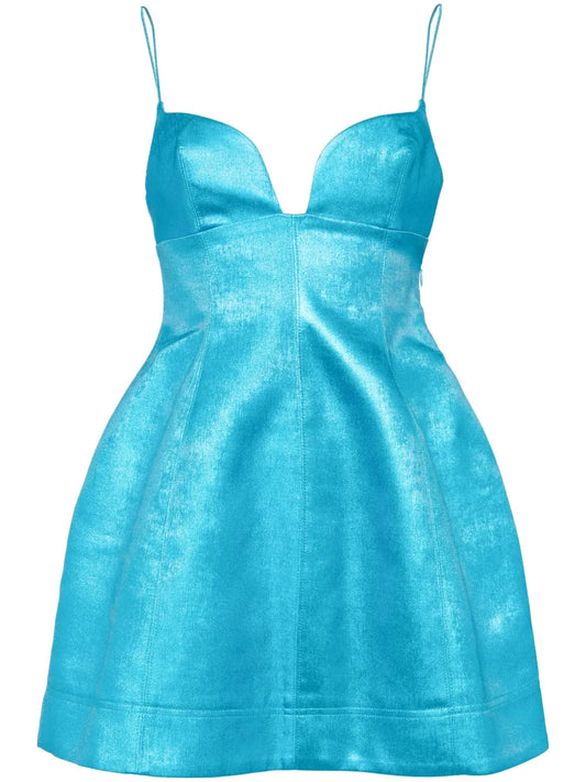 Metallic Finish Short Dress