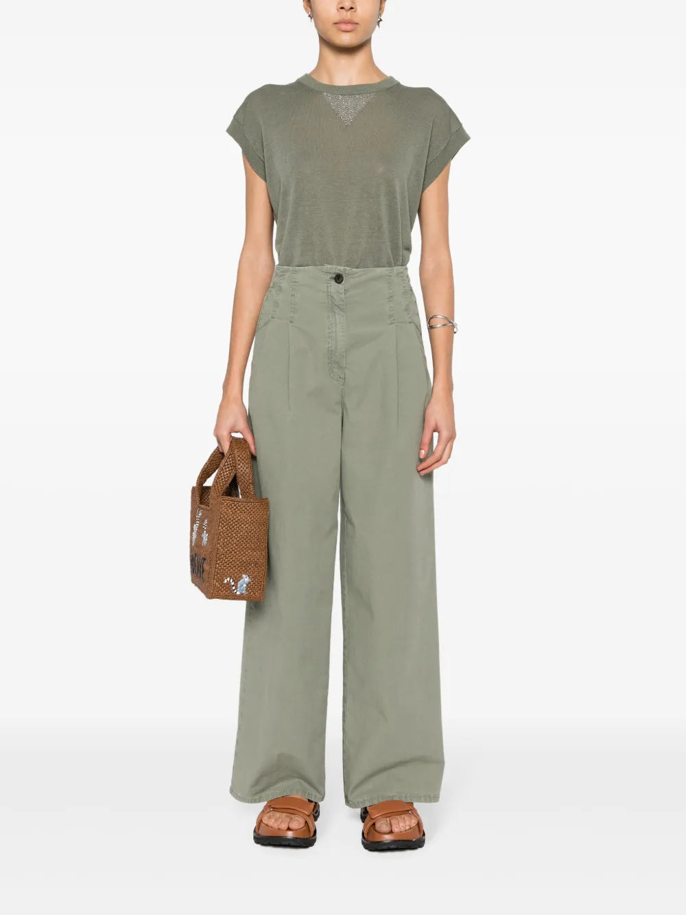 Pleat-Detailing Palazzo Pants