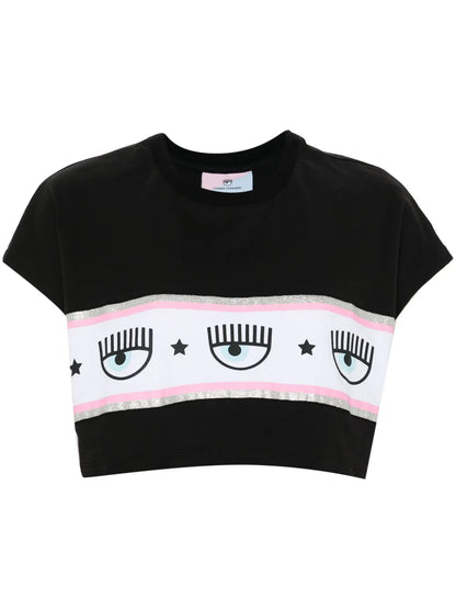 Maxi Logomania-Print Cropped T-Shirt