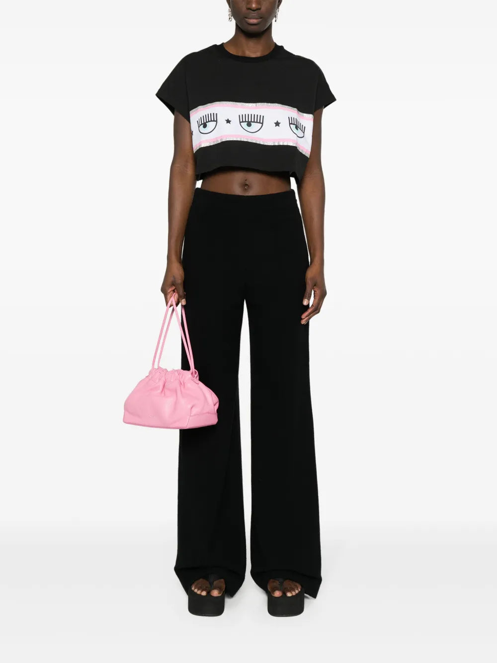 Maxi Logomania-Print Cropped T-Shirt