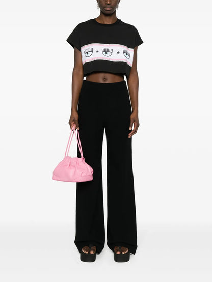 Maxi Logomania-Print Cropped T-Shirt