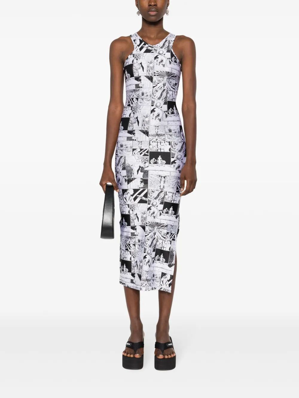 Cartoon-Print Maxi Dress
