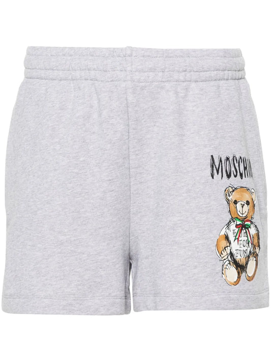 Teddy Bear-Print Mini Shorts