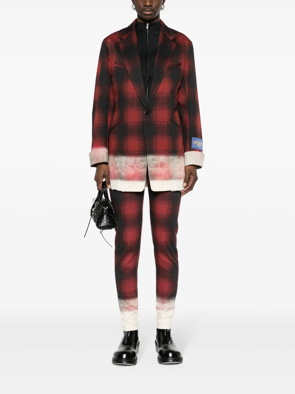 Tartan-Check Tapered Trousers