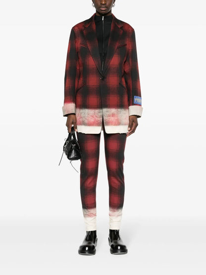 Tartan-Check Tapered Trousers