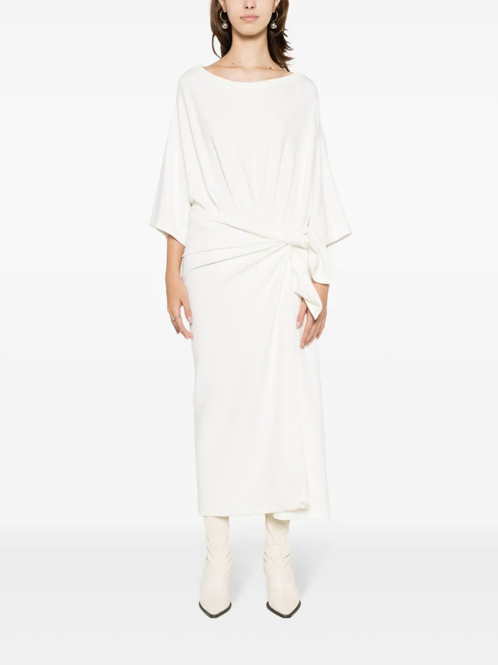 Knot-Detail Midi Dress