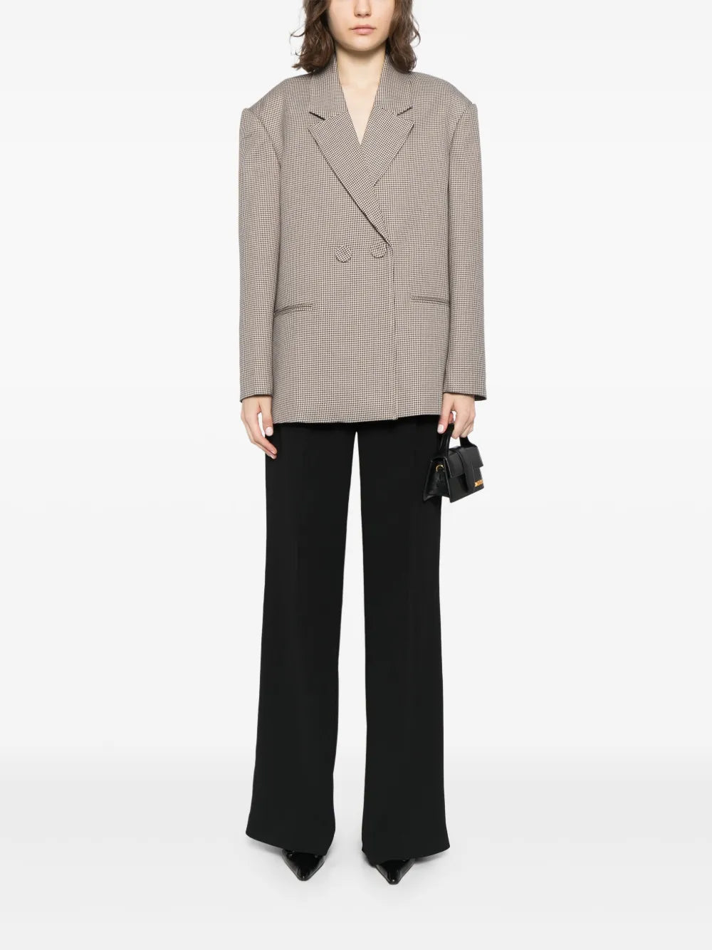 Houndstooth Double-Breasted Blazer
