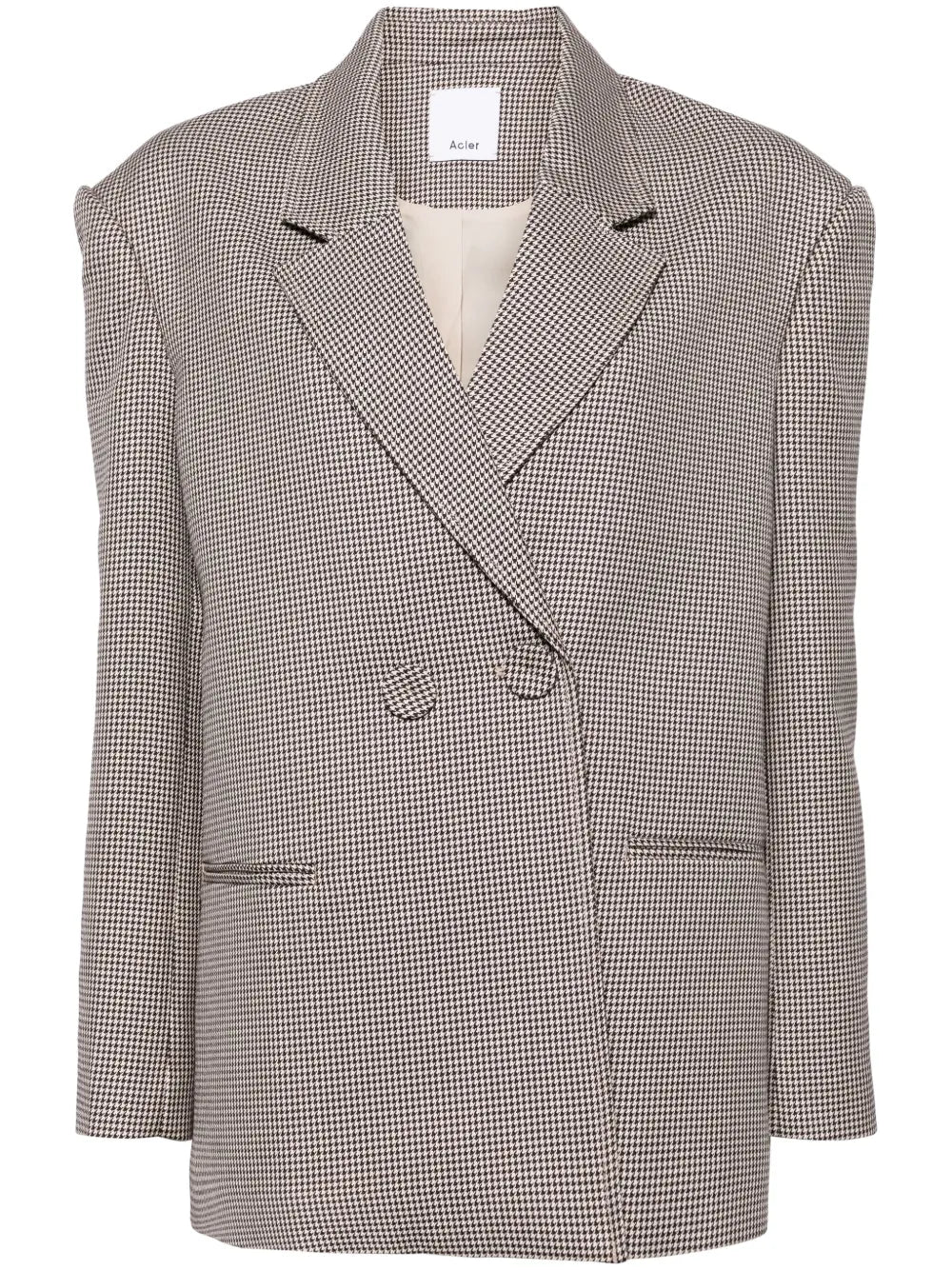 Houndstooth Double-Breasted Blazer