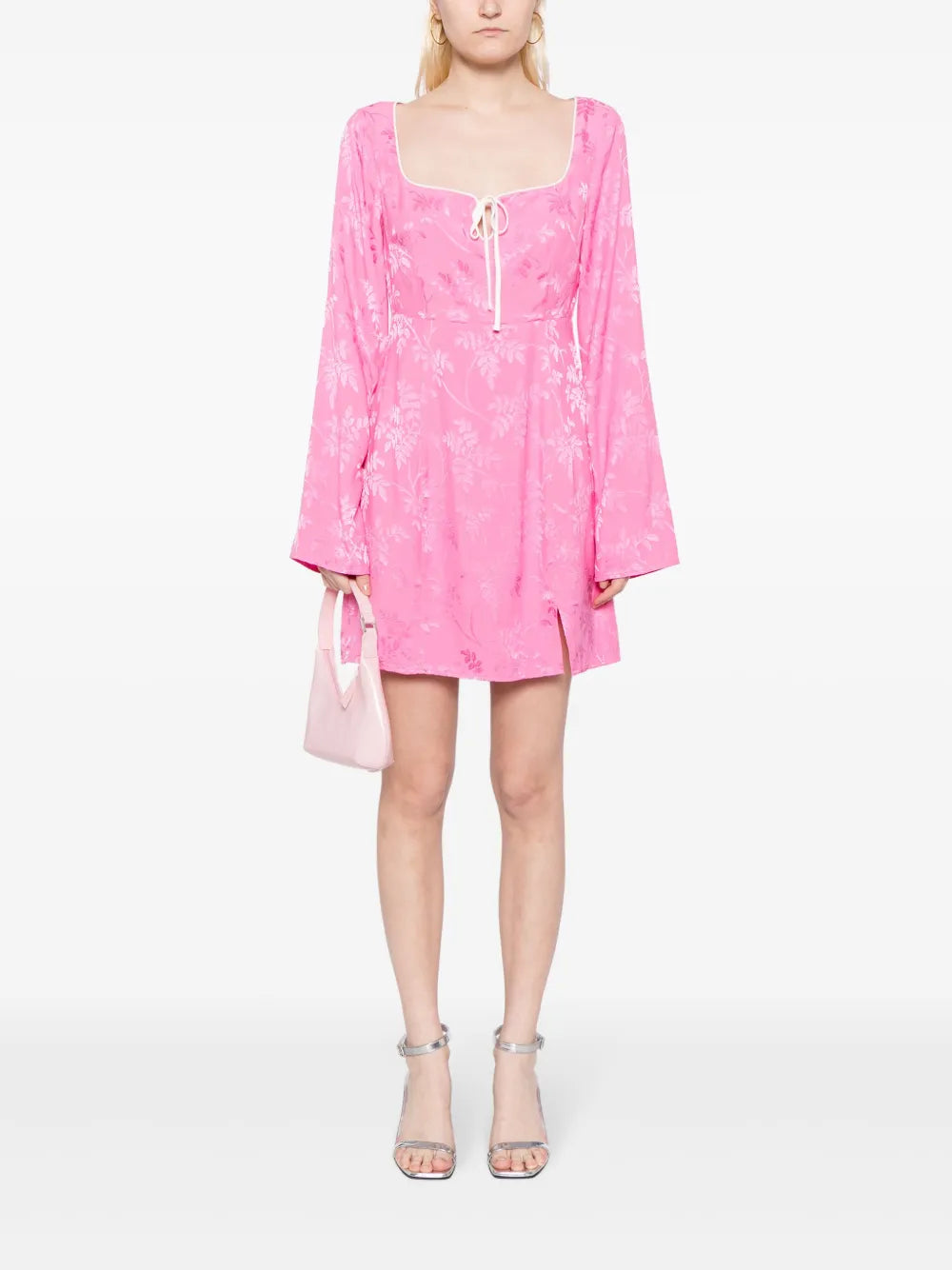 Elspeth Floral-Jacquard Minidress