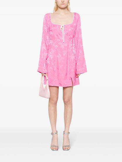 Elspeth Floral-Jacquard Minidress