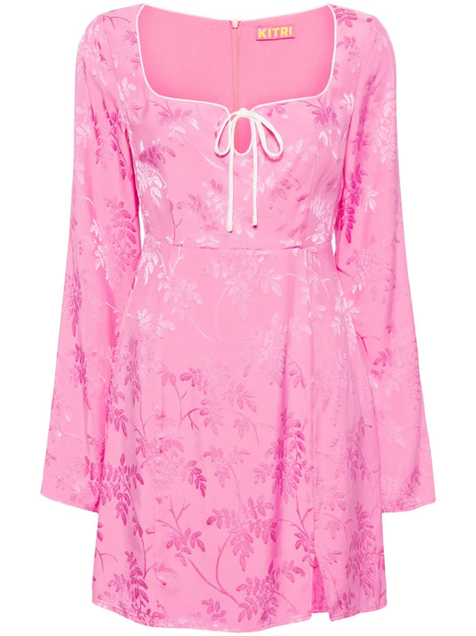 Elspeth Floral-Jacquard Minidress
