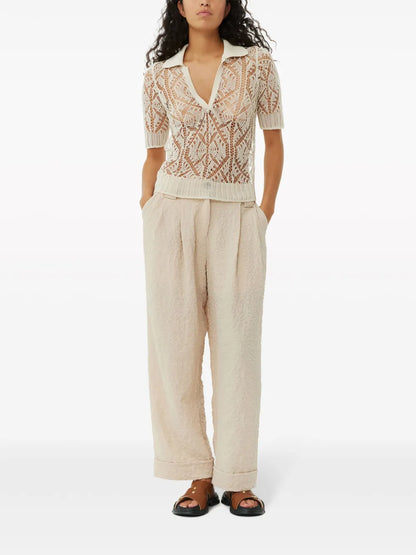 Mid-Rise Straight-Leg Tailored Trousers