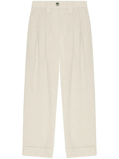 Mid-Rise Straight-Leg Tailored Trousers
