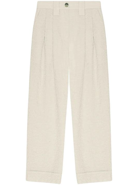 Mid-Rise Straight-Leg Tailored Trousers