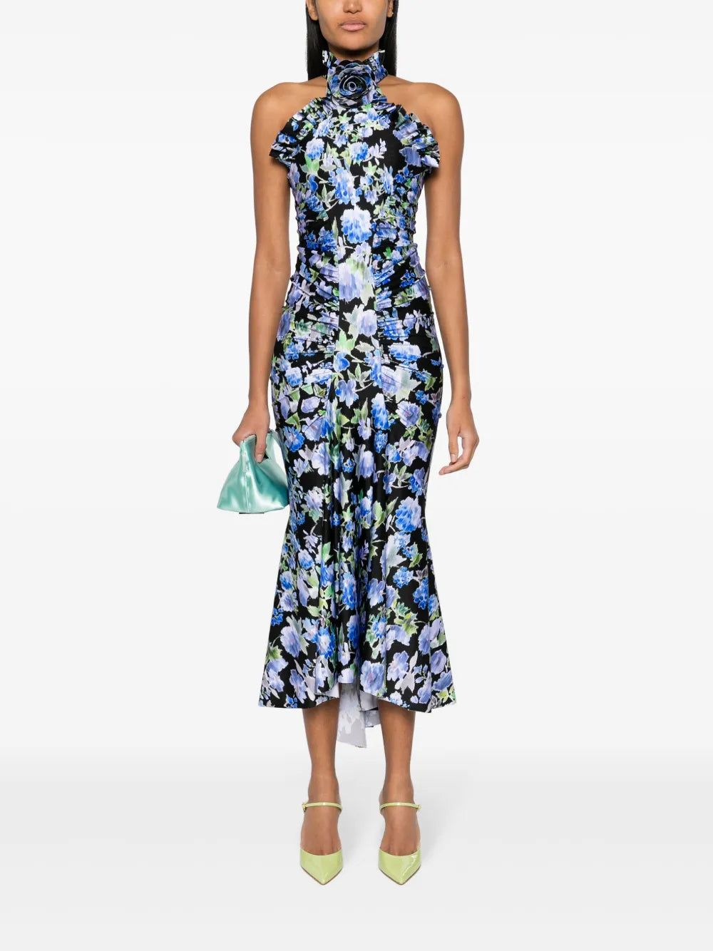 Floral-Print Halterneck Maxi Dress
